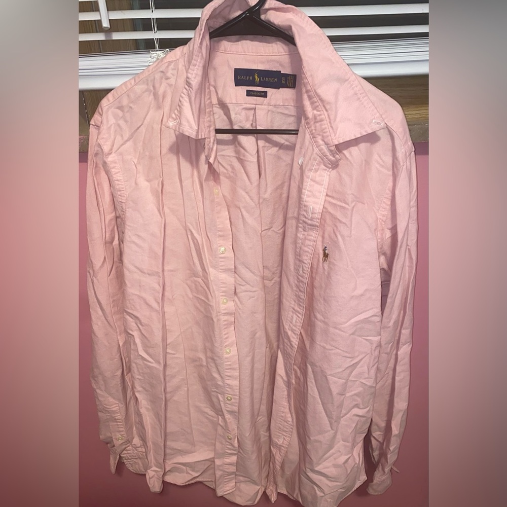 Polo Ralph Lauren pink dress /button down long sleeve